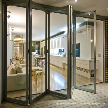 Роскошная алюминиевая двустворчатая дверь Feelingtop для строительства